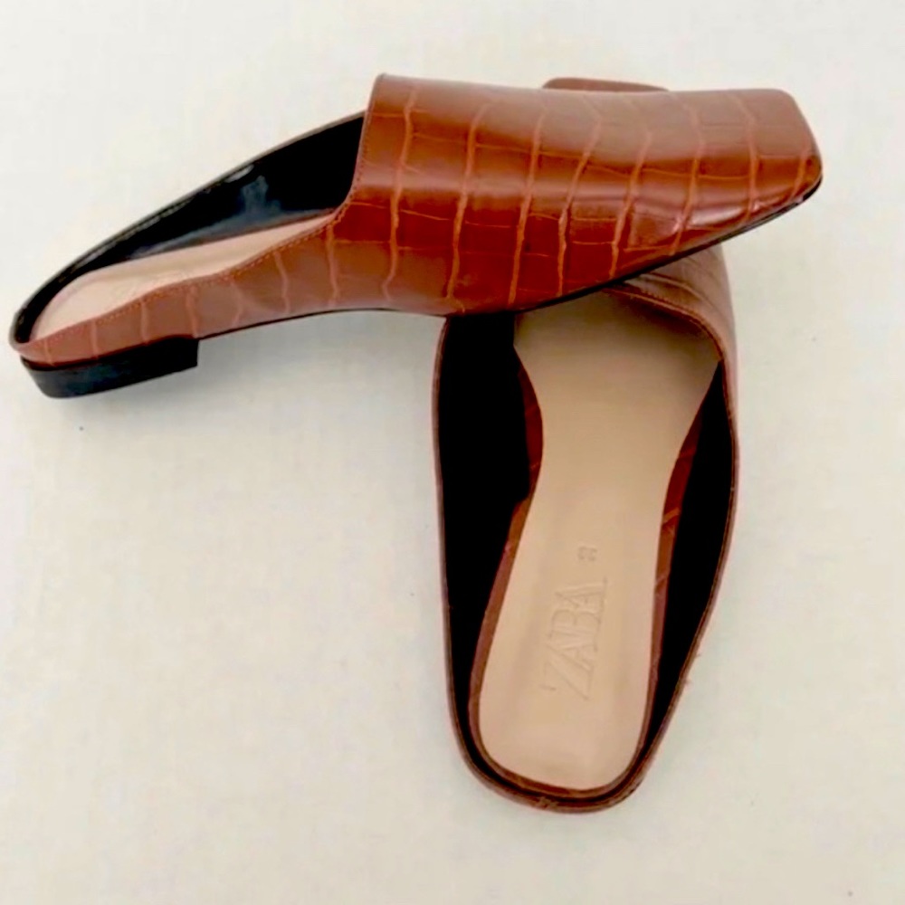 Zara croc flats